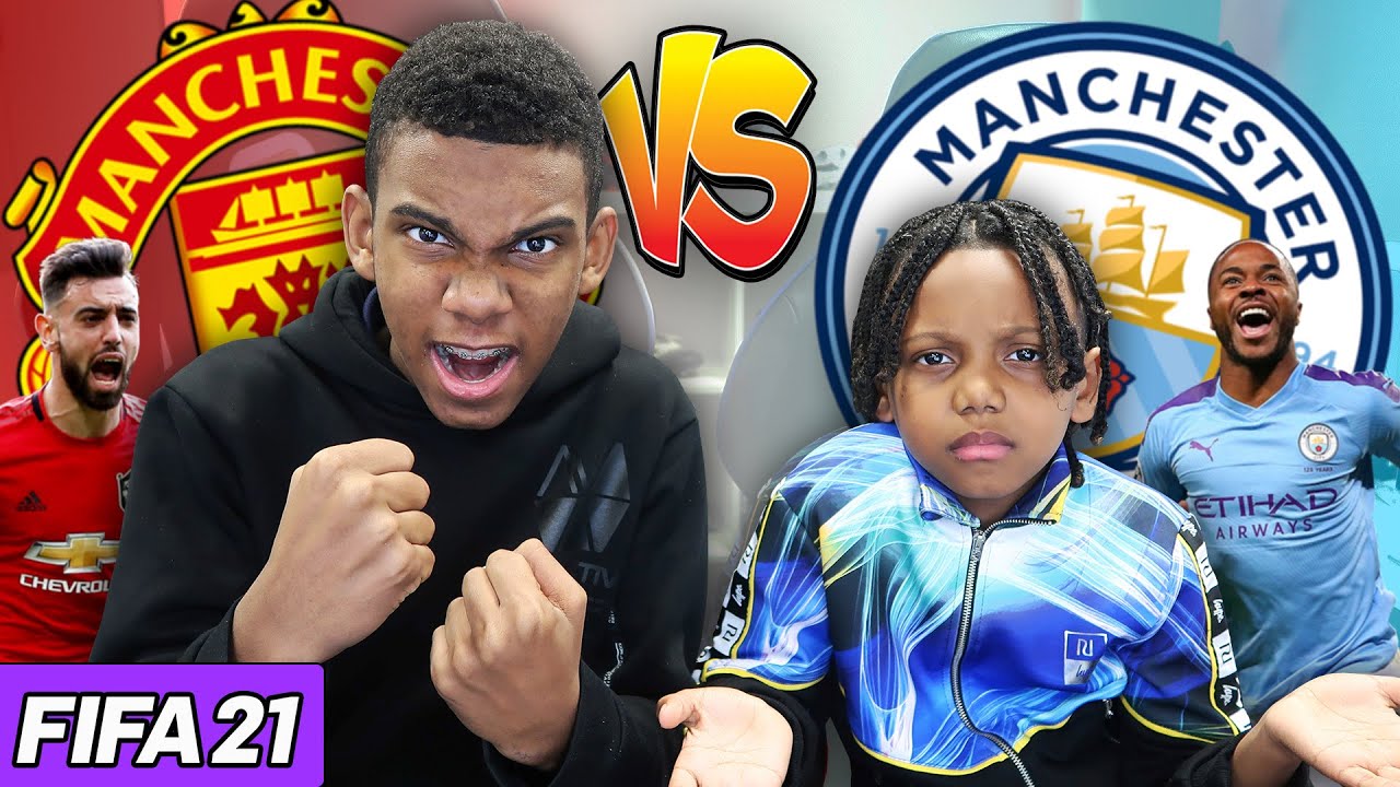 CAN I BEAT MY LITTLE BROTHER? MAN UTD vs MAN CITY FIFA 21 | KAILEM