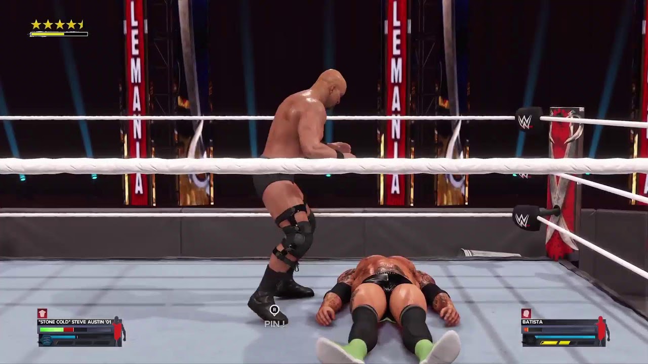 Stone Cold Vs Dave Batista WWE2K24 PS5 Gameplay