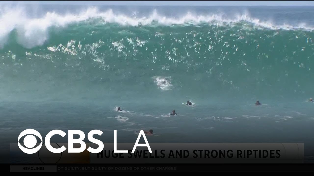 Orange County beaches fill with spectators watching the big wave action