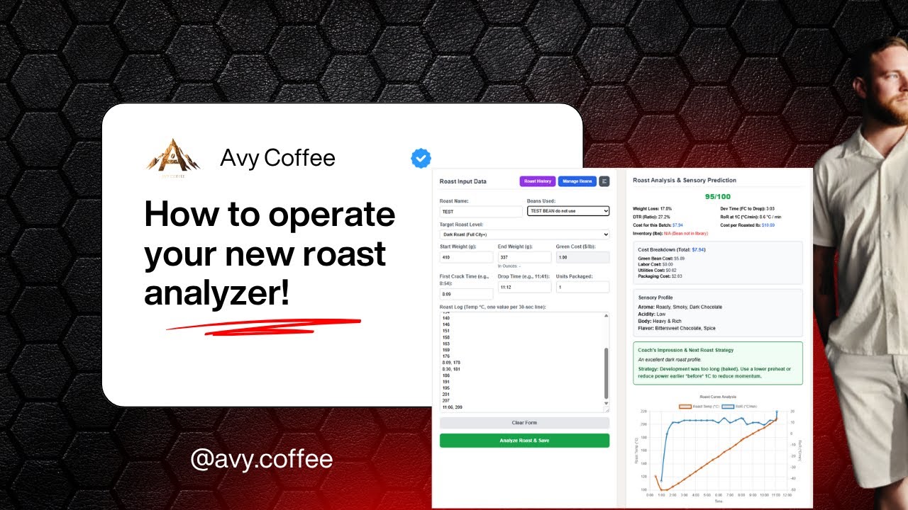 Avy Coffee Roast Analyzer v3.0 - Full Tutorial: Track Batches & Calculate True COGS