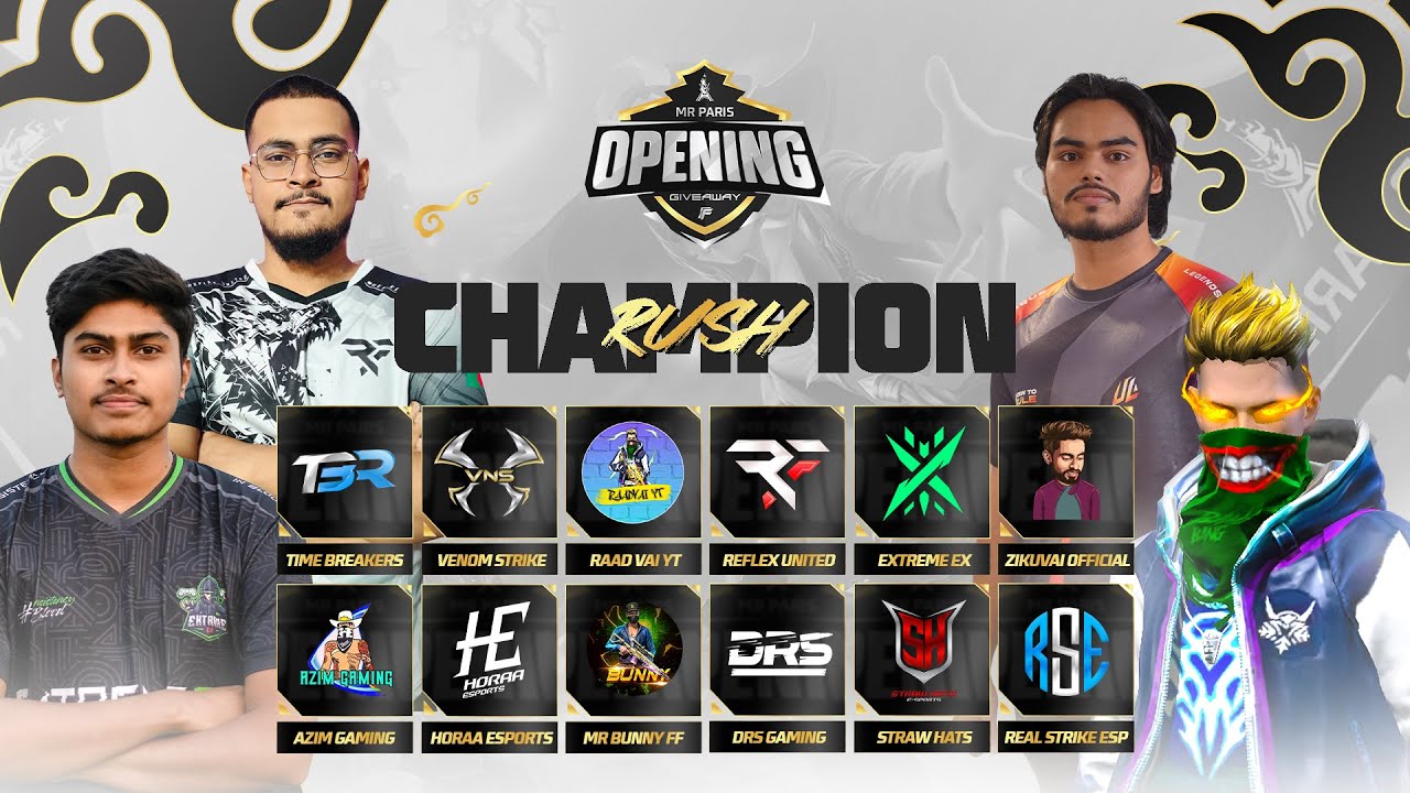 [🔴LIVE] MR PARIS GRAND OPENING | CHAMPION RUSH | FREE FIRE @raadvaiyt829@ZikuVaiOfficial@mitlaaa07