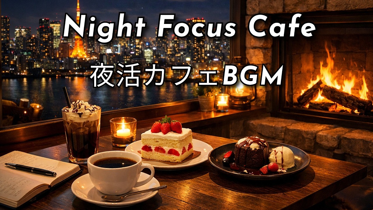 Night Focus Cafe ☕🌙 Deep Work BGM for Coding, Studying & Late Night Productivity 夜活カフェBGM ☕🌙