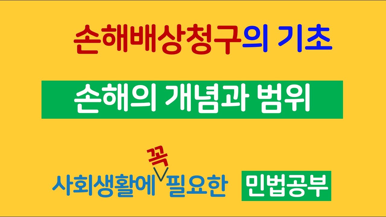 손해의 개념과 범위 : 손해배상청구의 기초