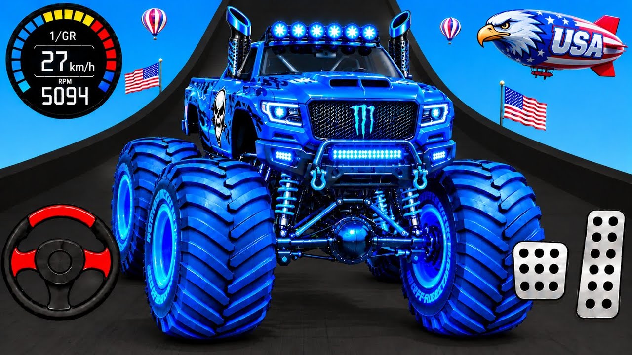MONSTER TRUCK FUNNY MEGA RAMP! 😂 Crazy Jumps & Epic Stunts | Part 28