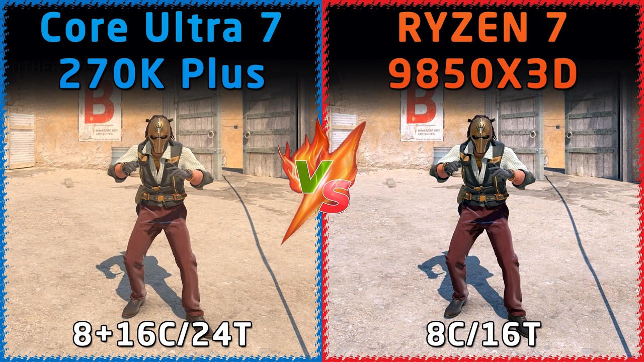 Intel Core Ultra 7 270K Plus vs AMD Ryzen 7 9850X3D