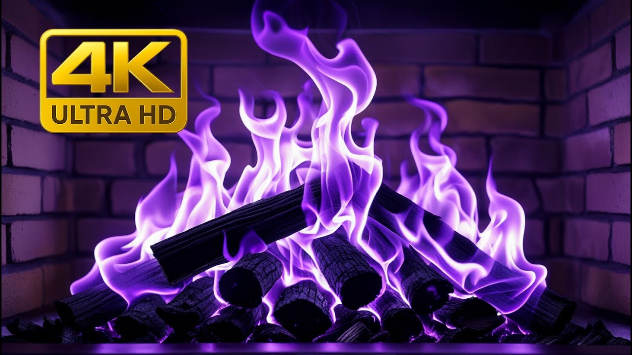 Serene Purple Fire and Comforting Ambience for Restful Sleep and Mindful Relaxation