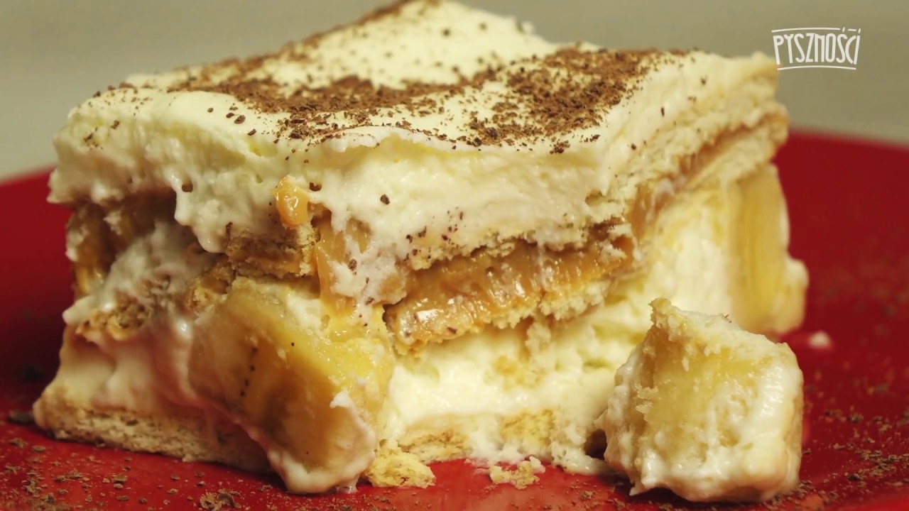 Bananowiec bez pieczenia. Delikatne i puszyste ciasto