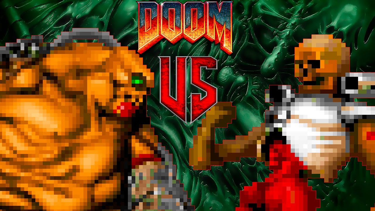 Mancubus vs Revenant - DOOM Classic : Versus Battle : Monster Infighting - Retro Deadly Arena