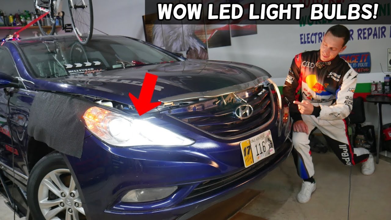 HYUNDAI SONATA LED HEADLIGHT INSTALLATION BEFORE AFTER