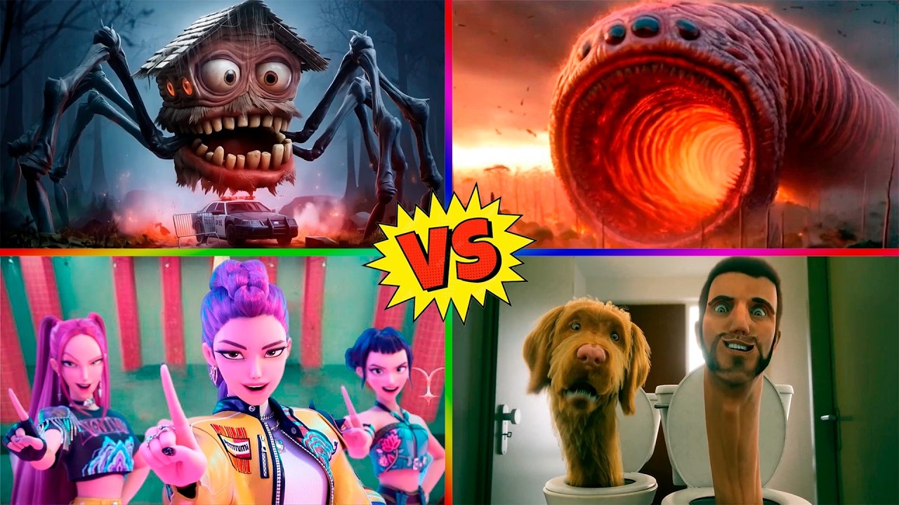 Kpop demon hunter 🆚 Monster House 🆚 Skibidi Toilet 🆚 Erosion Worm 🎵Who is win Tiles Hop EDM Rush