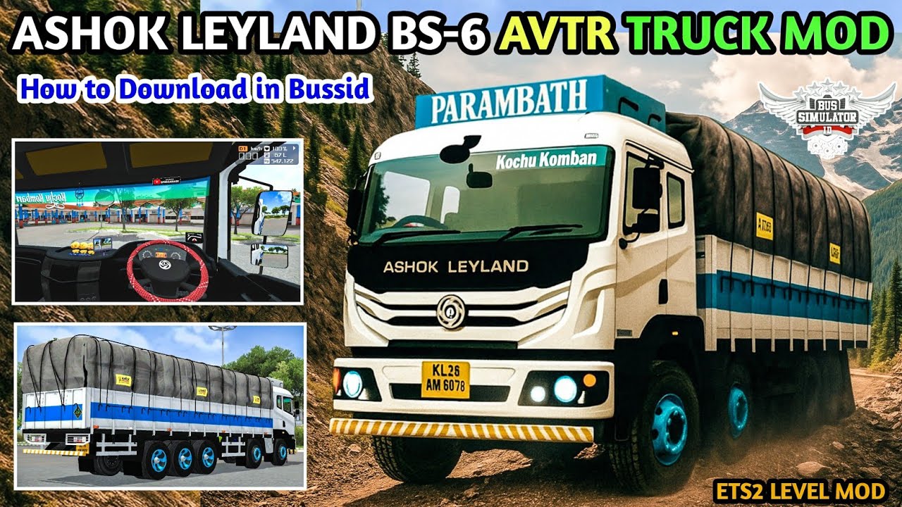 How to Download Ashok Leyland AVTR BS6 Truck Mod in Bus Simulator Indonesia|India Ka Truck in Bussid
