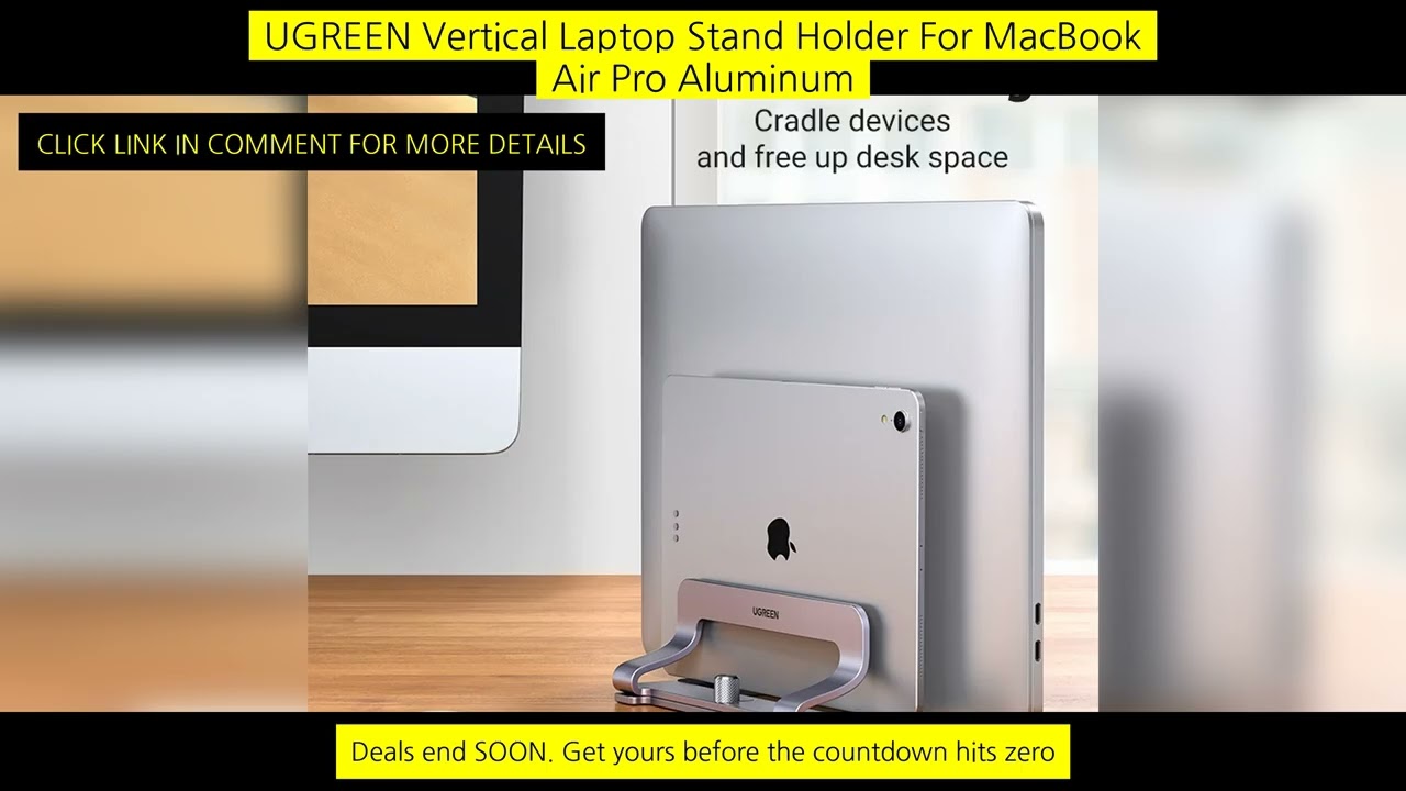 Ugreen Vertical Laptop Stand Holder For Macbook Air Pro Aluminum Foldable