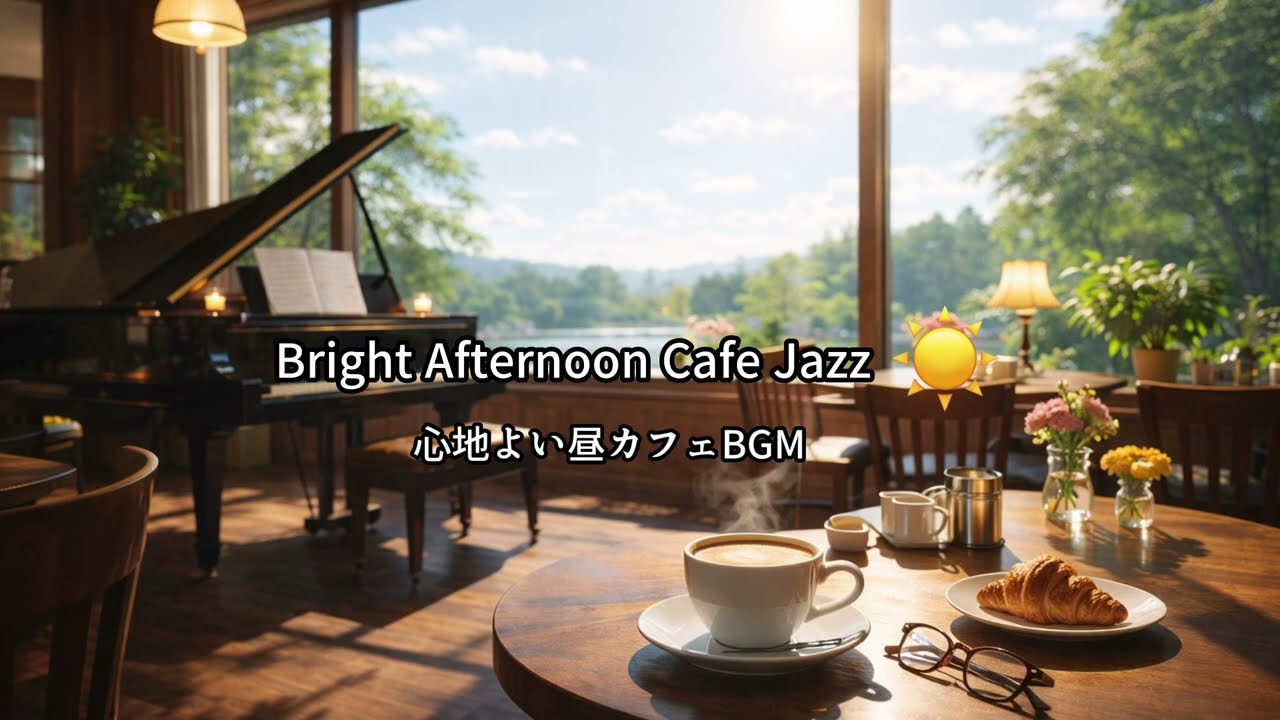 Bright Afternoon Cafe Jazz ☀️ ｜心地よい昼カフェBGM   #focusmusic #relaxnightjazz #studymusic  #shorts