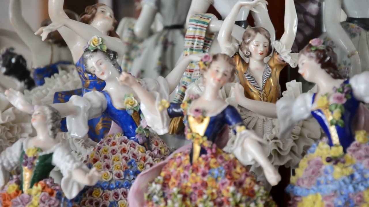 Porcelain German figurines of dancers and ballerinas