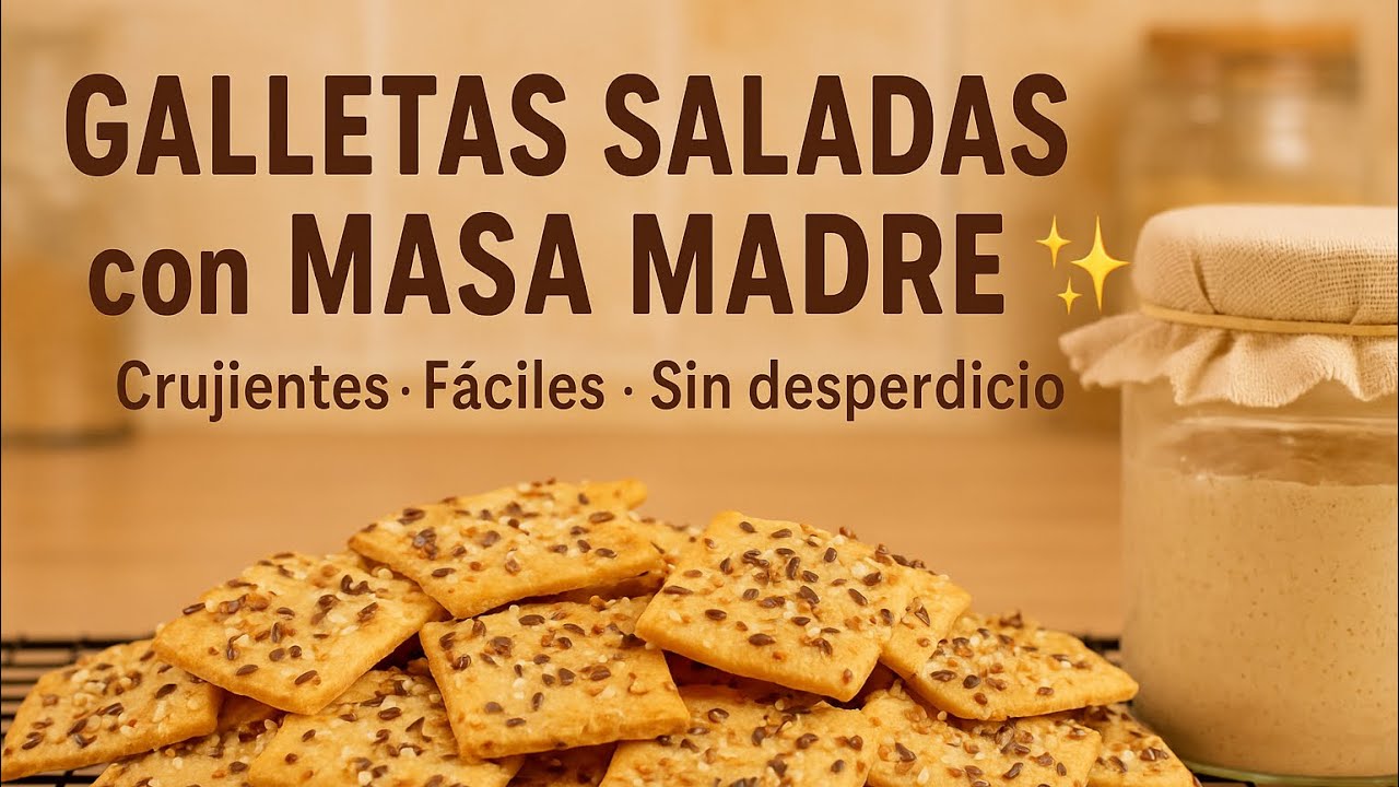 Crackers o Galletas Saladas con Masa Madre 🧈 | Usa tu Descarte y Hazlas Súper Crujientes