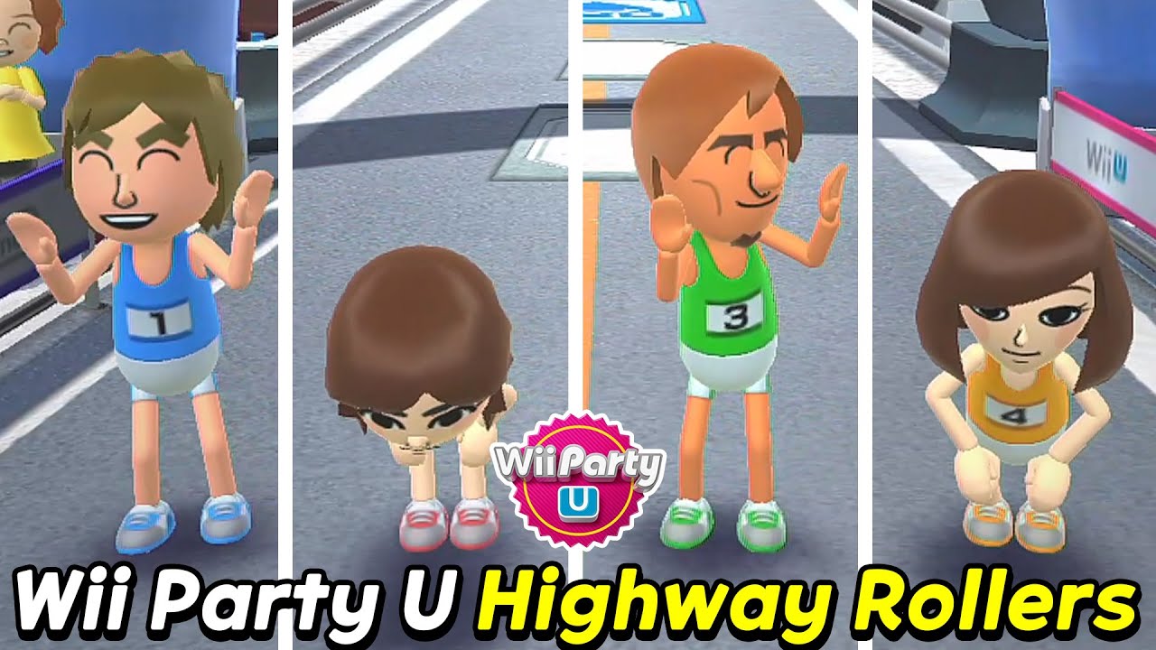 Wii Party U Highway Rollers Gameplay Alex vs Marit vs Leonel vs Mizuho | AlexGamingTV