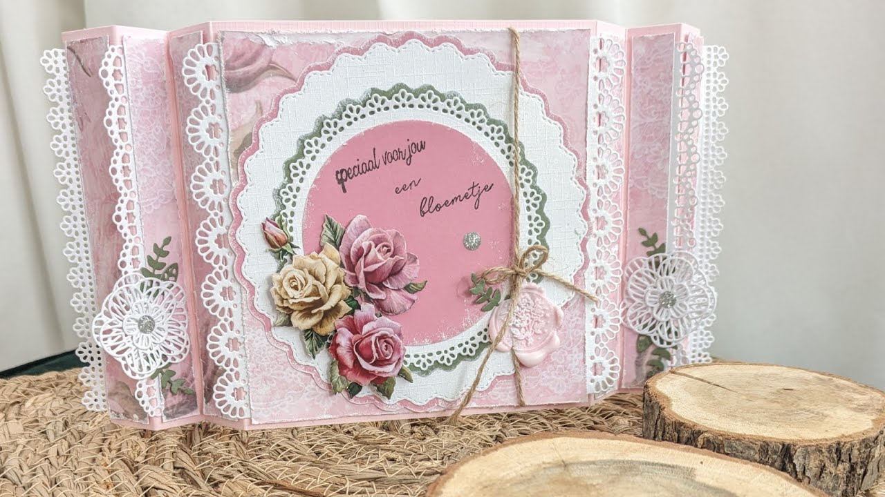 Pink Florals Vouw kaart❤️Speciaal voor jou