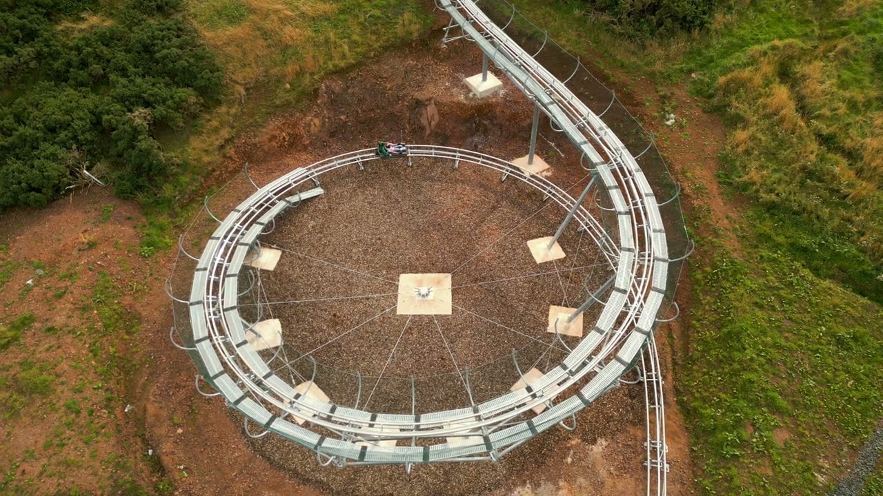 Hillend Alpine Coaster by Drone in 4K.