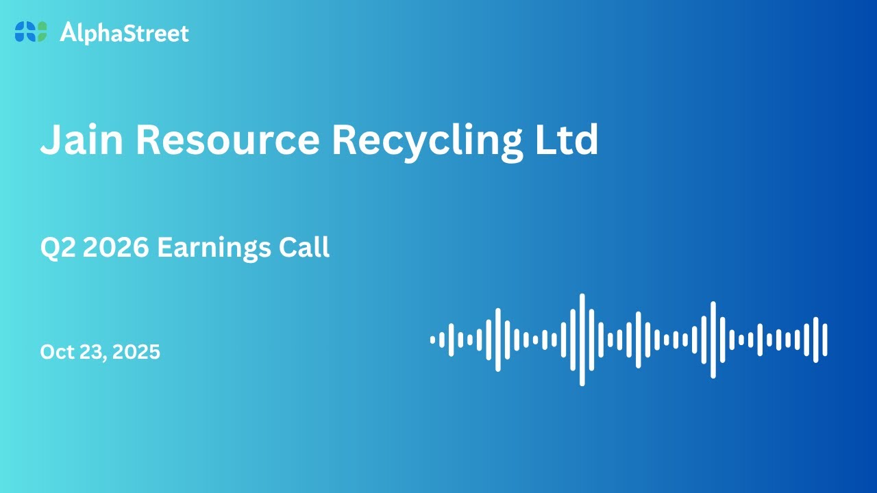 Jain Resource Recycling Ltd Q2 FY2025-26 Earnings Conference Call