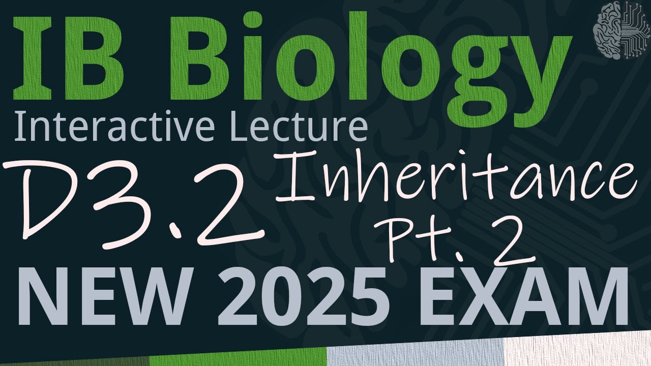 IB Biology D3.2 - Inheritance PART 2 [SL/HL] - Interactive Lecture 2025-2033