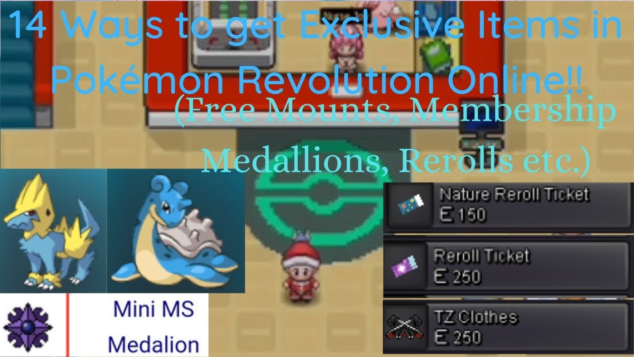 14 Ways to get Exclusive Items in Pokémon Revolution Online! (Mounts, Membership and MUCH MORE)!!