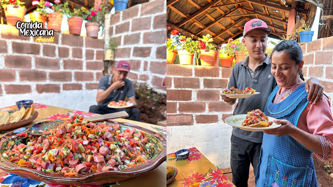Hoy No Fueron a la Escuela Andan Trabajando y ya les Tengo el Ceviche de Salchicha Que les Gusta