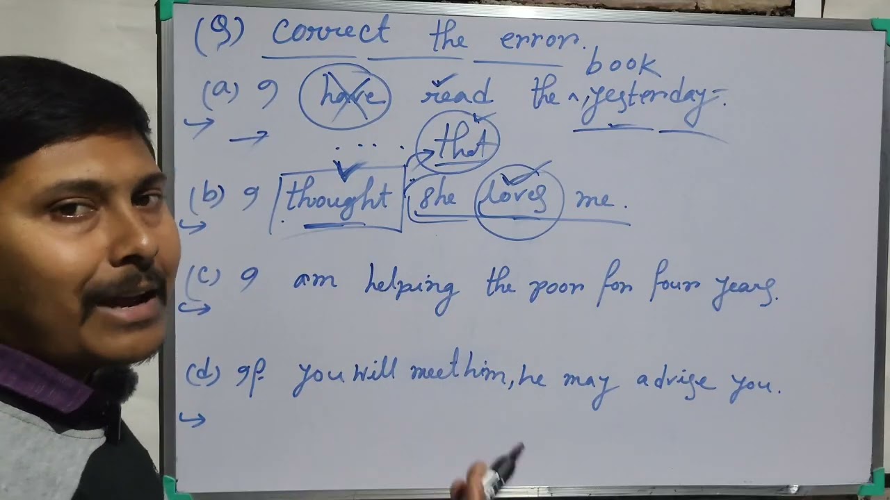Error correction#grammartical error#tense usage