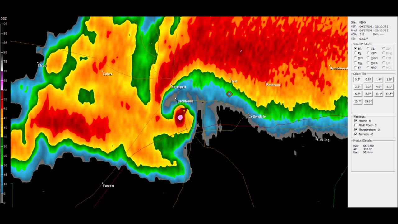 Tuscaloosa/Birmingham tornado April 27 2011 high-res radar animation