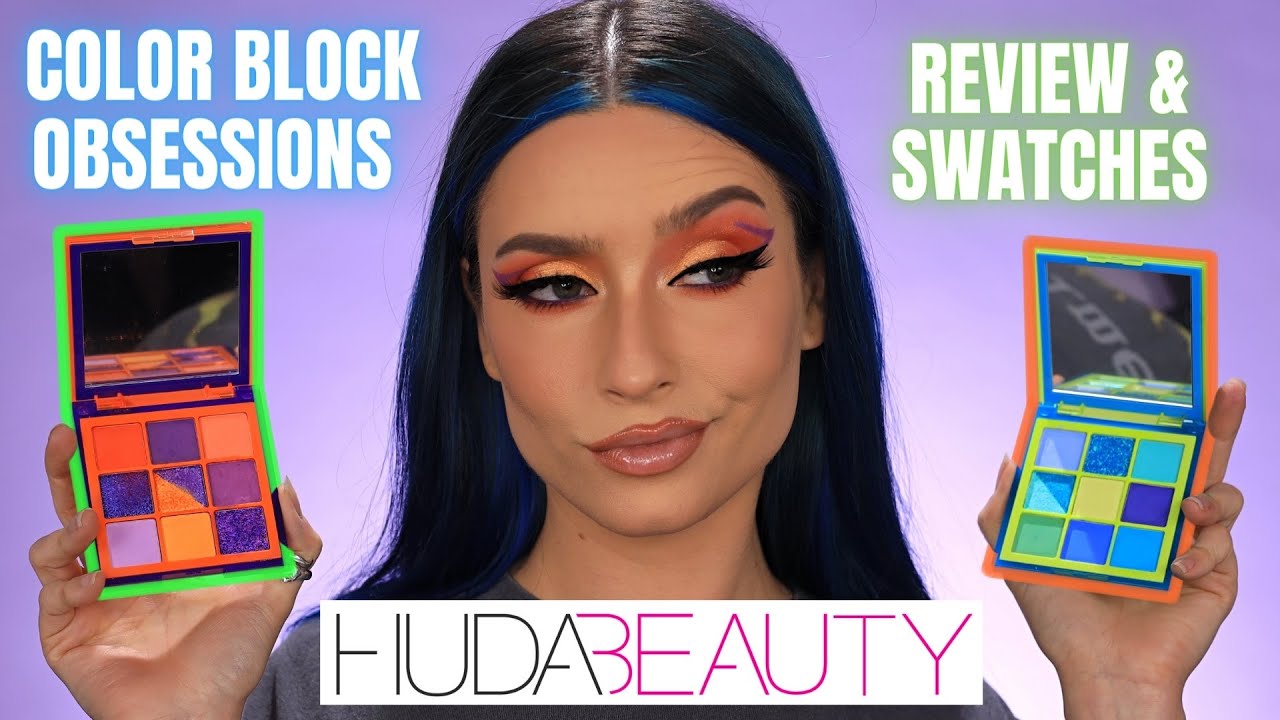 HUDA BEAUTY COLOR BLOCK OBSESSIONS PALETTE REVIEW & SWATCHES | NEW MAKEUP RELEASES 2022