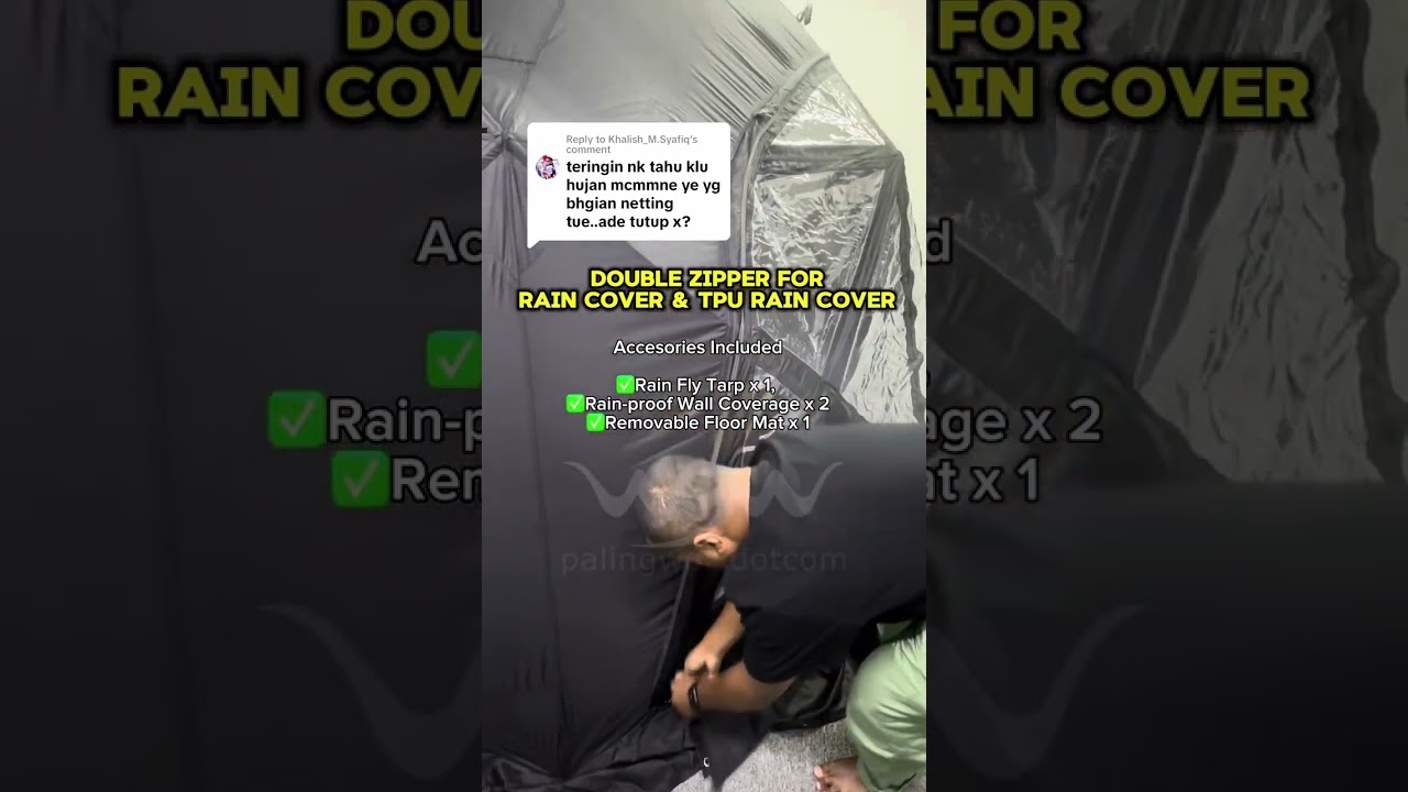 2mins Dome Tent: Rain Cover & TPU Window Cover