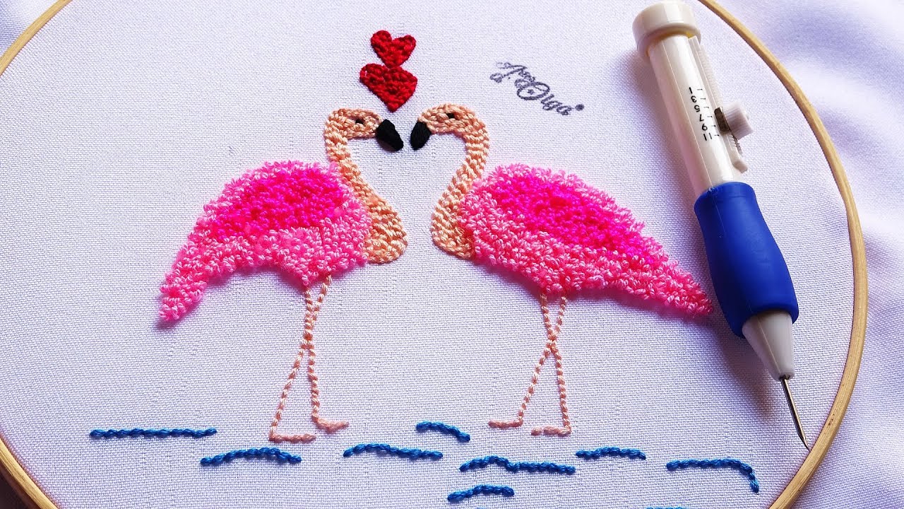 Bordado Mágico: Flamencos | Punch Needle Embroidery