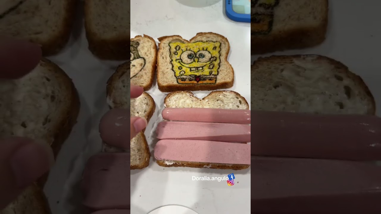 Lonchera de Bob Esponja 🧽🏝️💙 día de Sandwitch 💕🥪 #lonche
