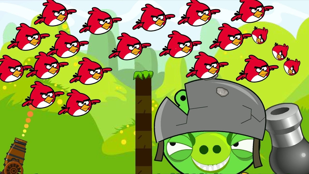 Angry Birds Collection Birds 2 - MAD CANNON SHOOT ALL 100 BIRDS TO GIANT STONE BOSSES!