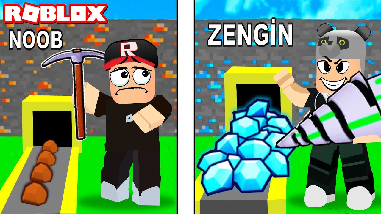 Noob vs Pro Elmas Kazma Oyunu !! - Roblox Mining Factory Tycoon