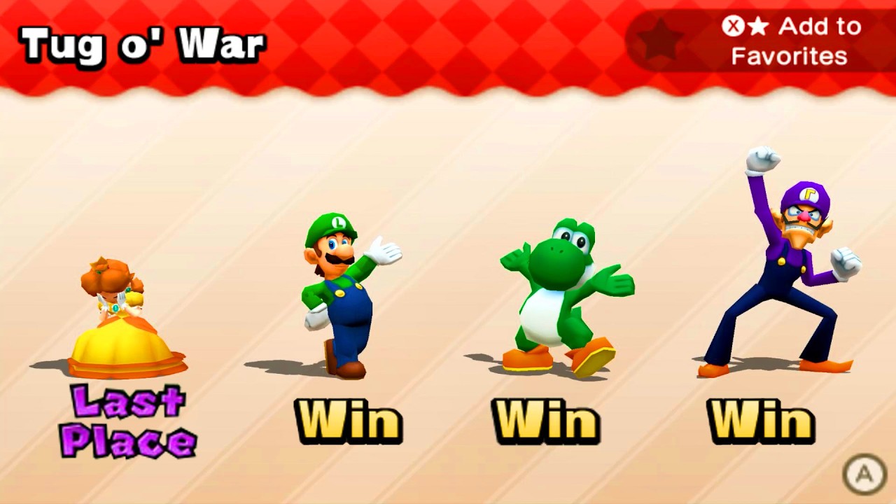 Mario Party The Top 100 | Tug-of-war game - Daisy vs Waluigi vs Yoshi and Luigi