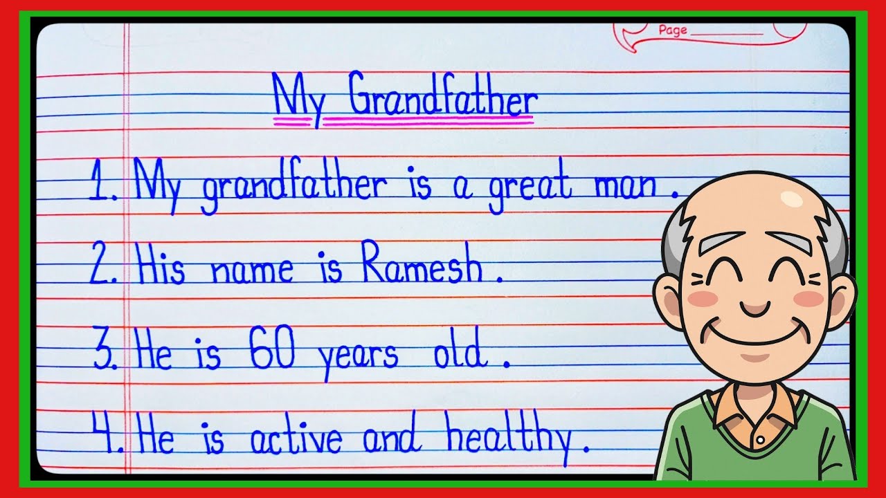 10 lines on my Grandfather l Essay on my Grandfather in English l My Grandfather Essay 10 lines l