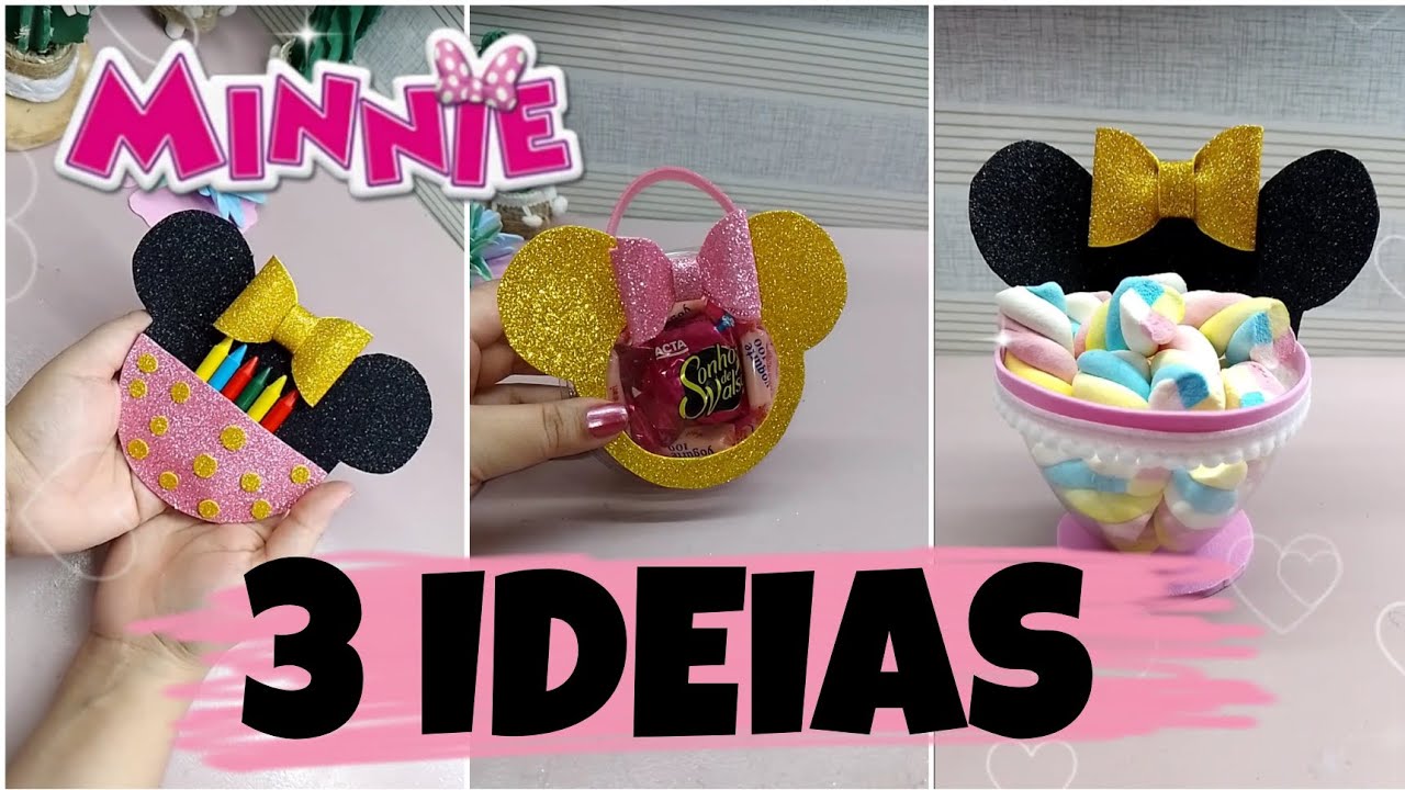 3 ideias Fáceis Lembrancinha Minnie Rosa
