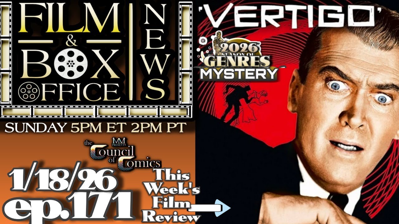 FILM & BOX OFFICE NEWS! LIVE ep171 | VERTIGO (Mystery) film review! JAN. 18, 2026 #MYSTERY