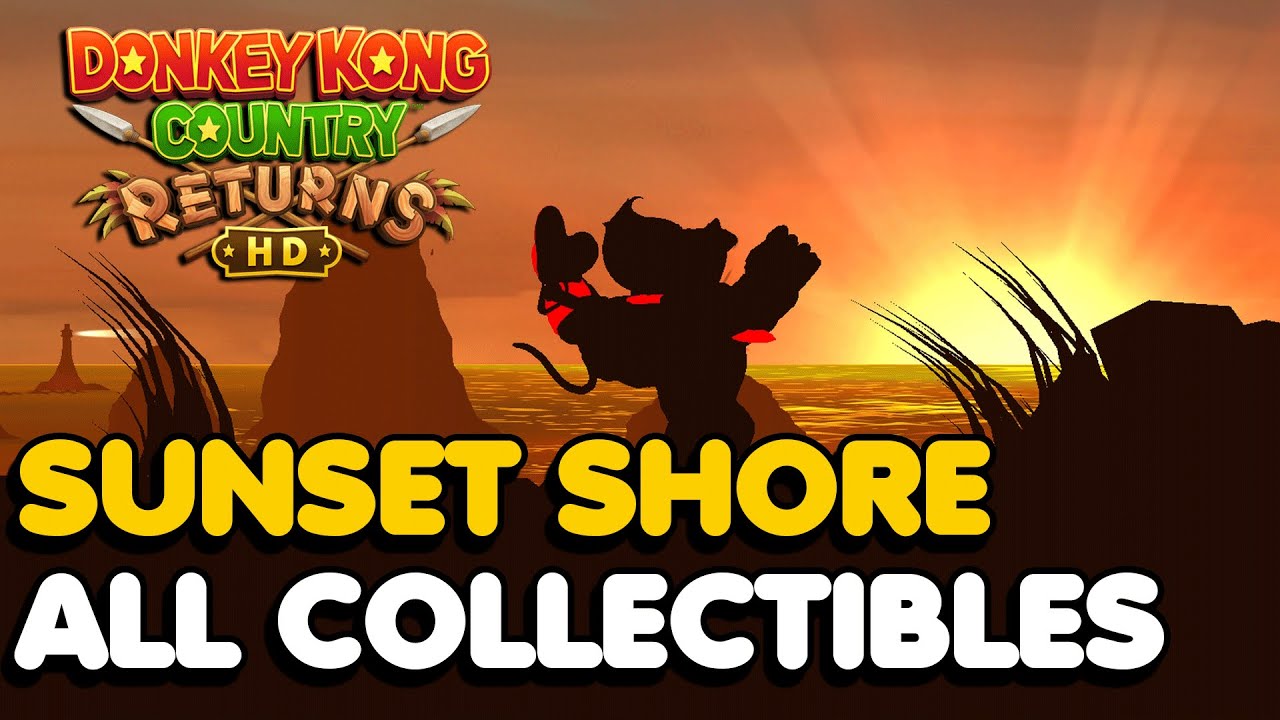 Donkey Kong Country Returns HD - Sunset Shore All Collectible Locations (Letters & Puzzle Pieces)