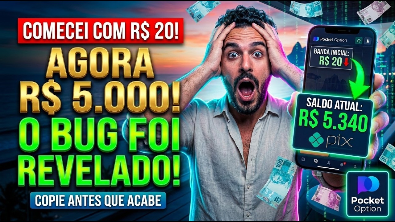 DESAFIO EXTREMO: De R$ 20 a R$ 5.000 na Pocket Option? (Saque PIX)