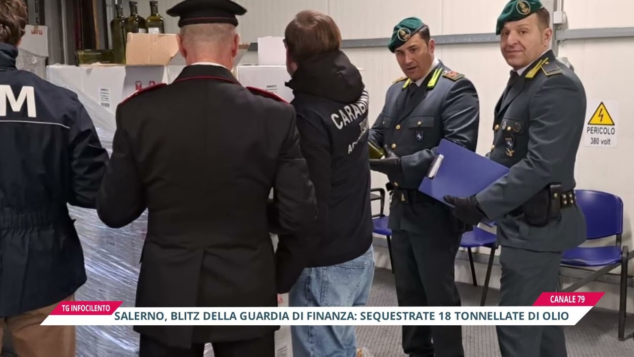 Salerno, maxi blitz della Guardia di Finanza: sequestrate 18 tonnellate di falso olio 