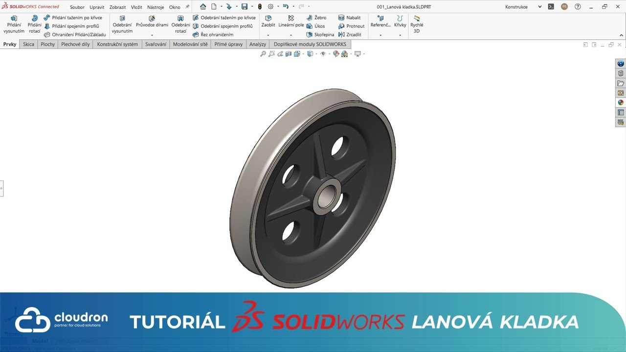 01 Tutoriál SOLIDWORKS: Lanová kladka - cz/sk