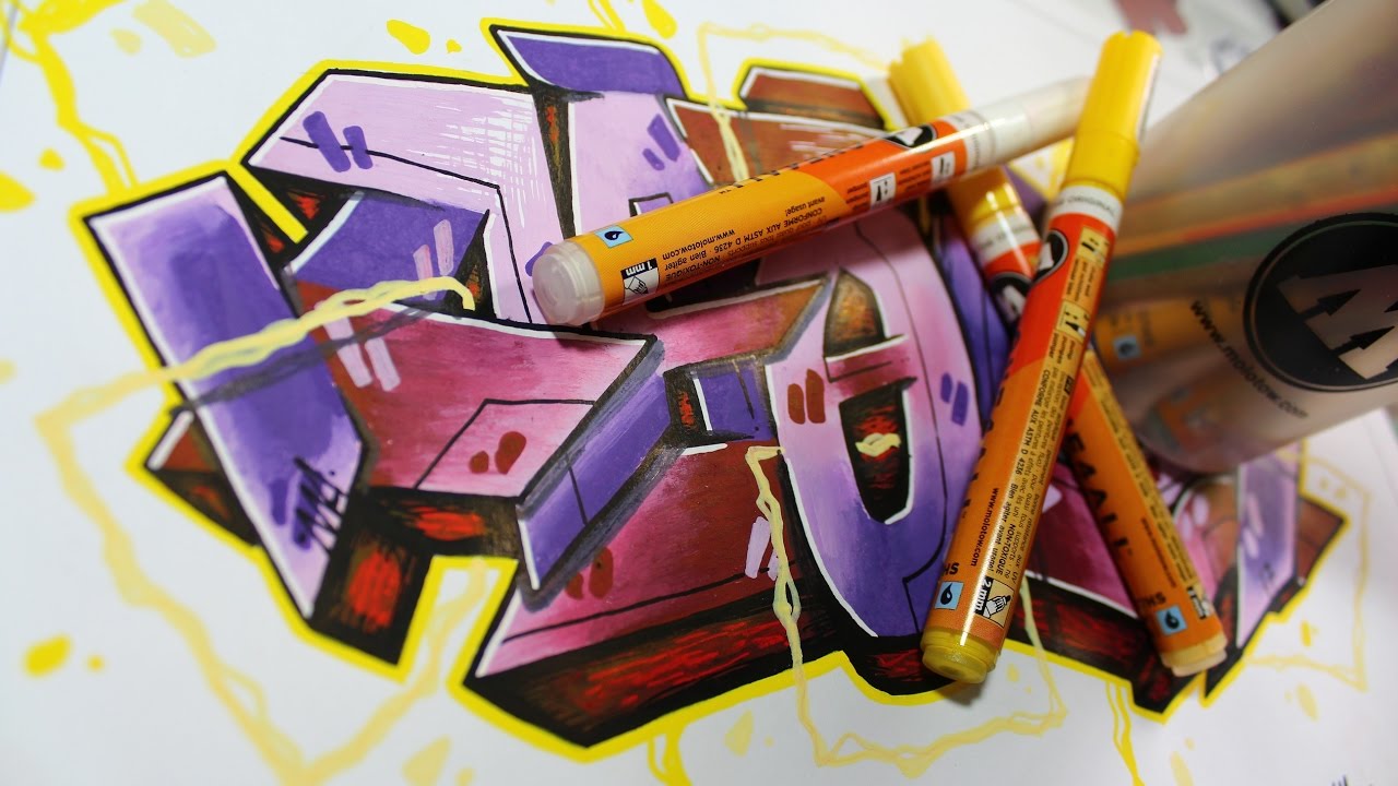 Coloreando con rotuladores acrílicos Molotow - GRAFFITI