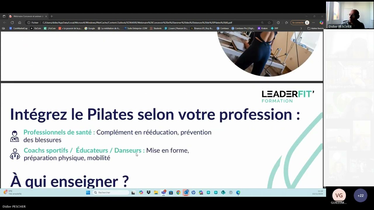 Replay webinaire : Devenir professionel du Pilates !
