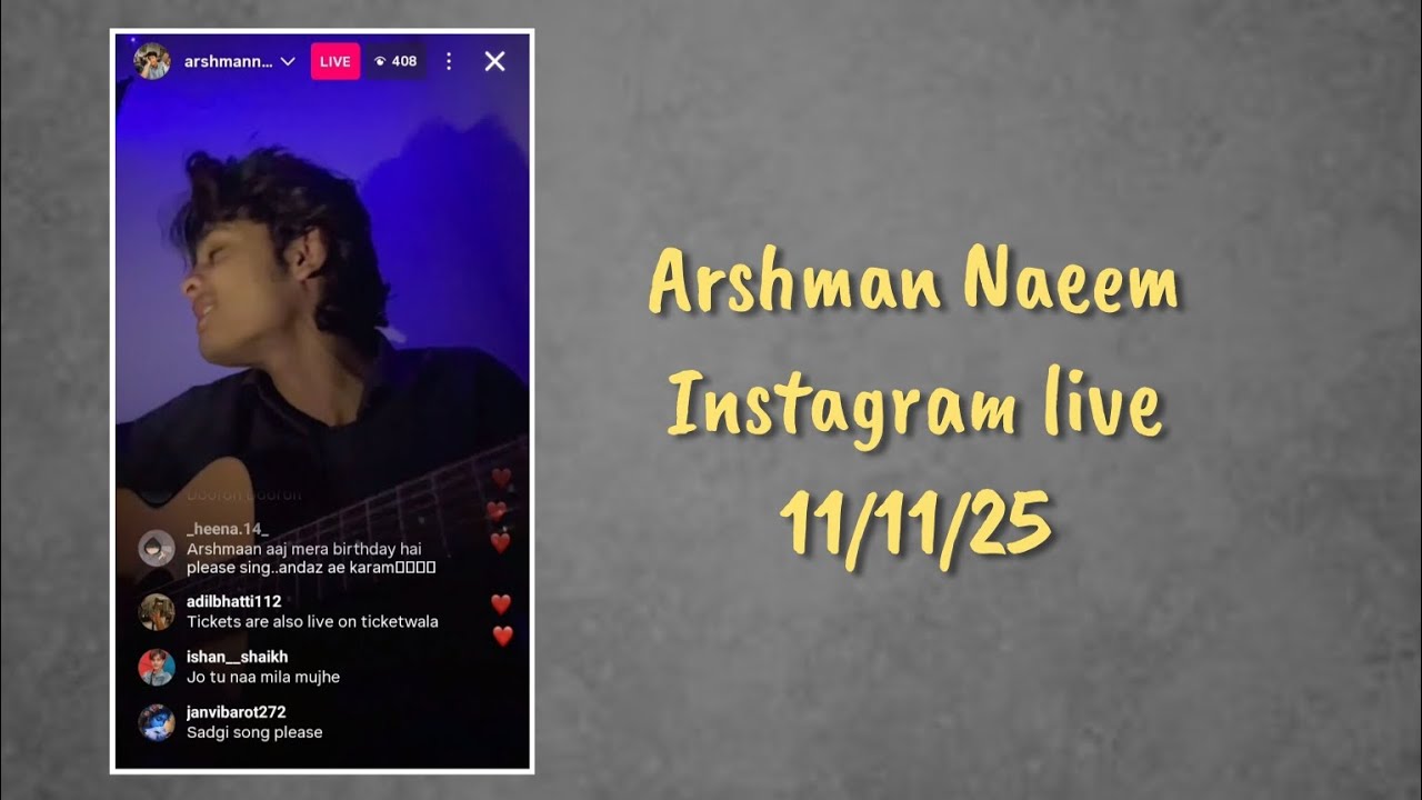 Instagram live | Arshman Naeem | 11 nov - Tuesday | 