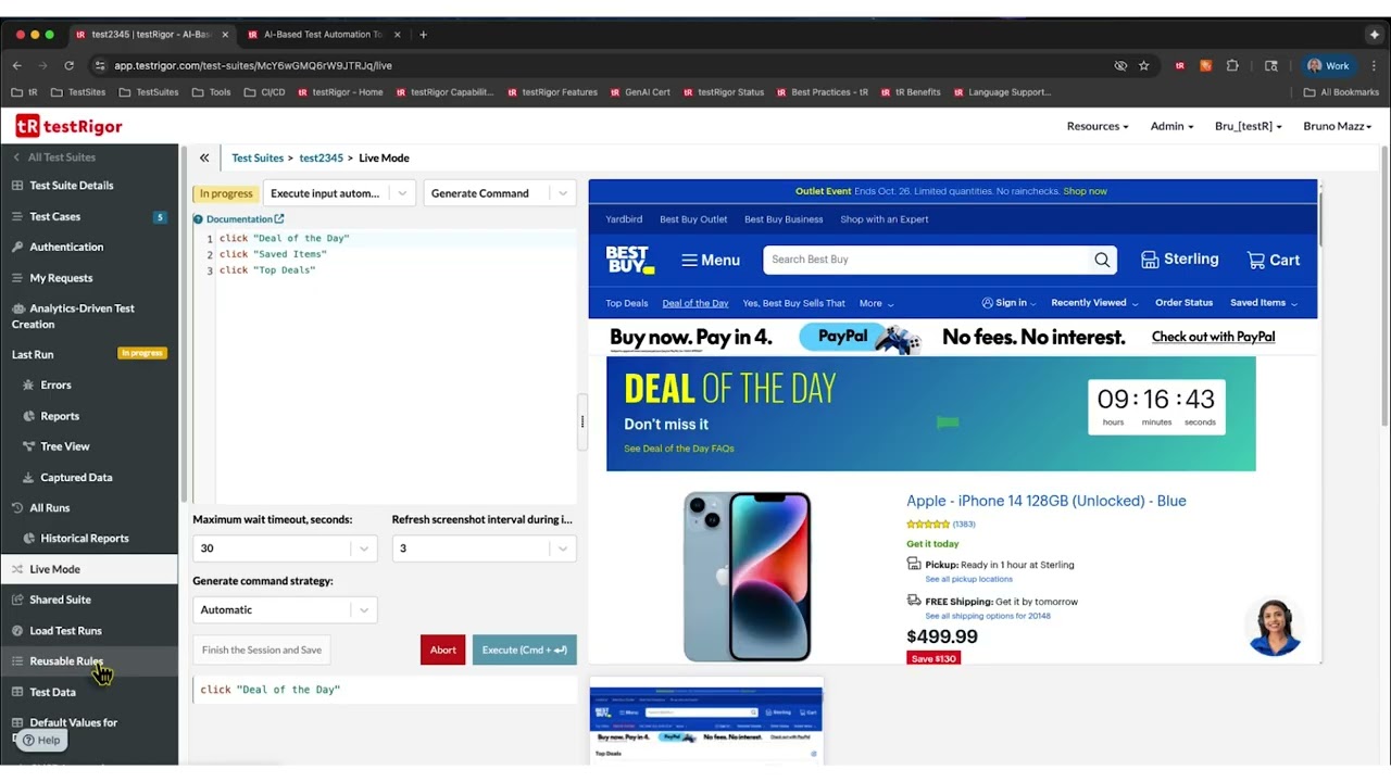 testRigor Quick UI Overview