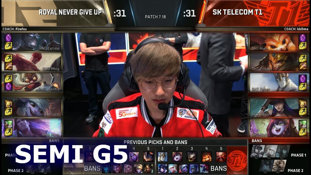 RNG vs SKT | Game 5 Semi Finals S7 LoL Worlds 2017 | Royal Never Give Up vs SK Telecom T1 G5