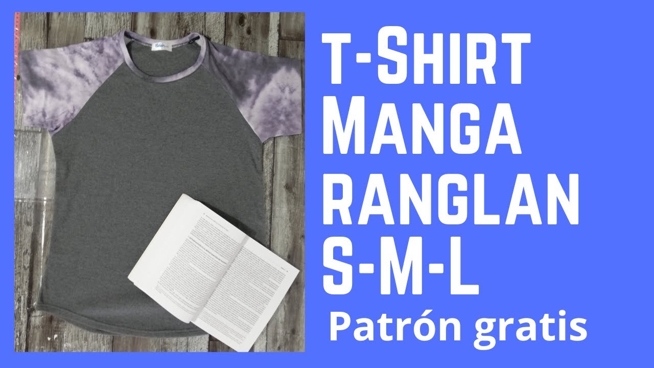 T-shirt manga ranglan para caballero - Patrón - Escalado -  corte y confección paso a paso