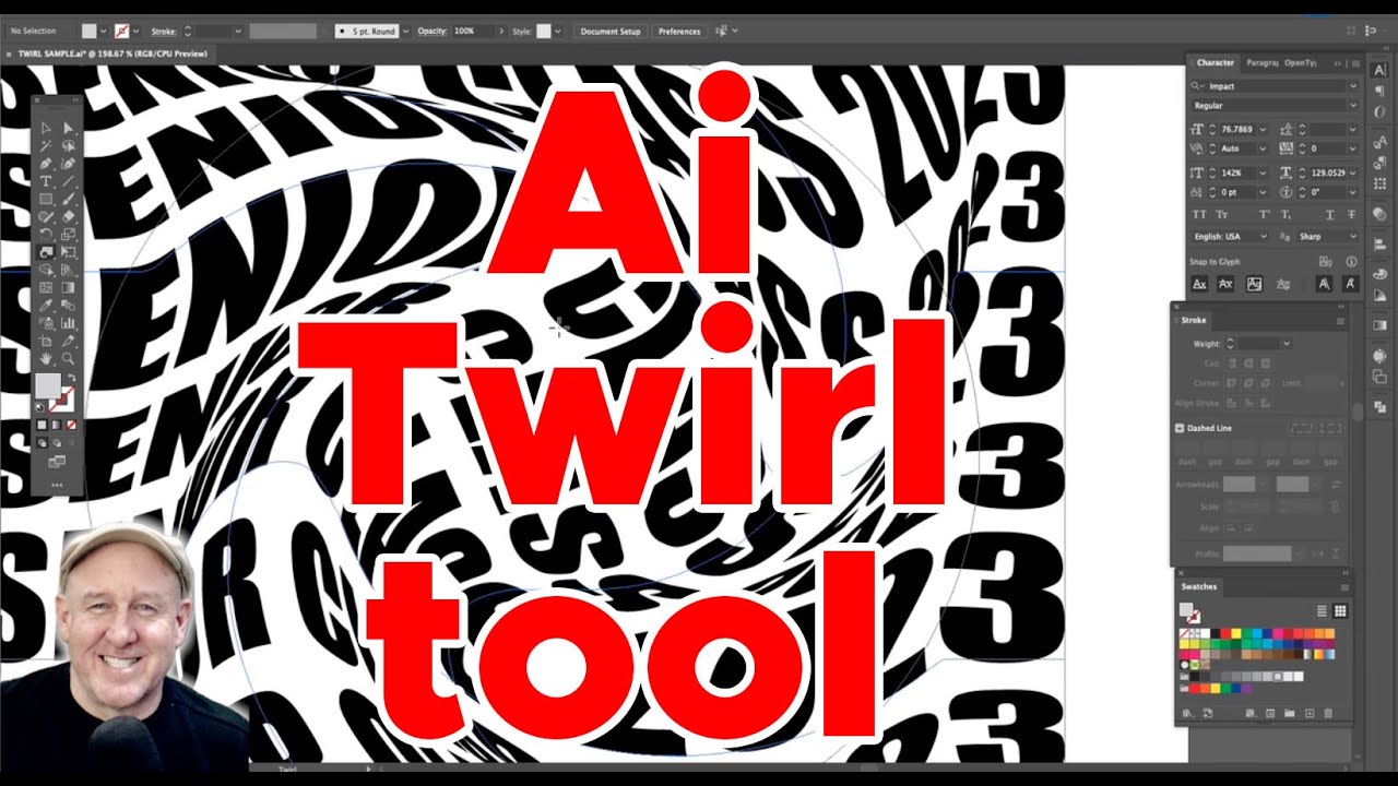 Ai Adobe Illustrator Twirl tool secret tip.