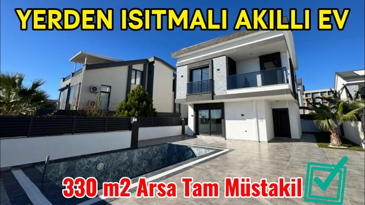 Didimde Satılık Havuzlu Yerden Isıtmalı Akıllı Villa Terastan Deniz Manzaralı / No:452